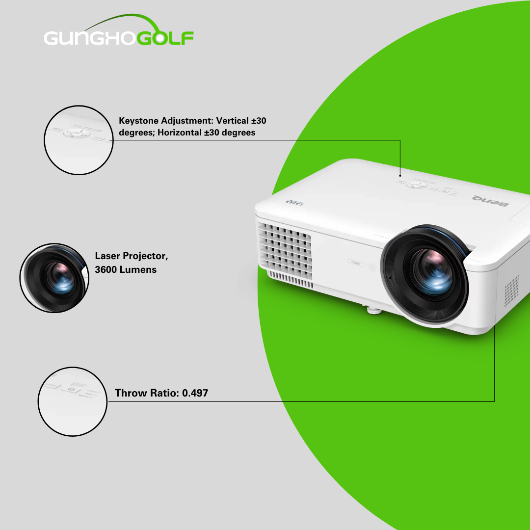 BenQ LH820ST Short Throw Full HD Laser Golf Simulator Projector (Refurbished) with High Installation Flexibility