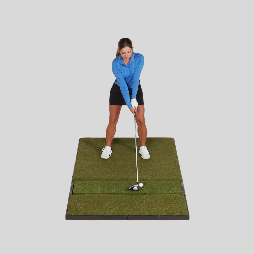 CLUBHAUS×TANGRAM TURF HEDGEHOG SWEAT Fiberbuilt Studio Golf Mat, Single Hitting, 7' x 4'
