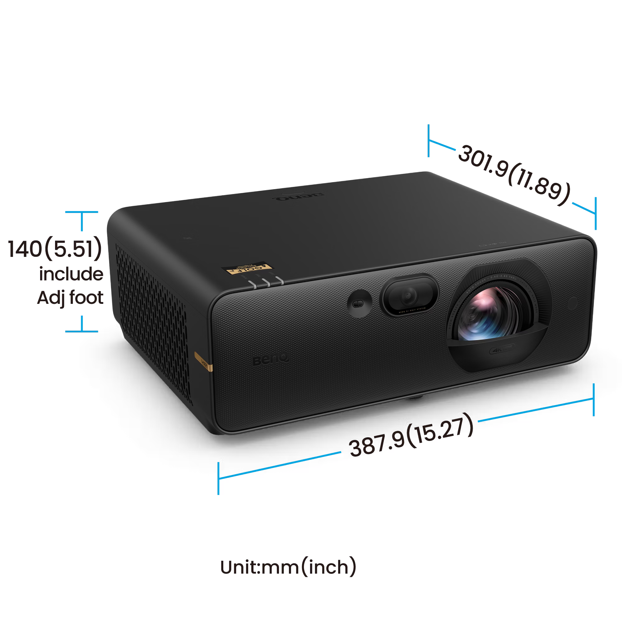 BenQ AK800ST 5000 Lumen 4K Short Throw Laser Golf Simulator Projector